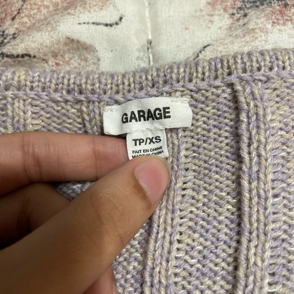 garage buttoned cardigan in purple - Picture 3 of 3